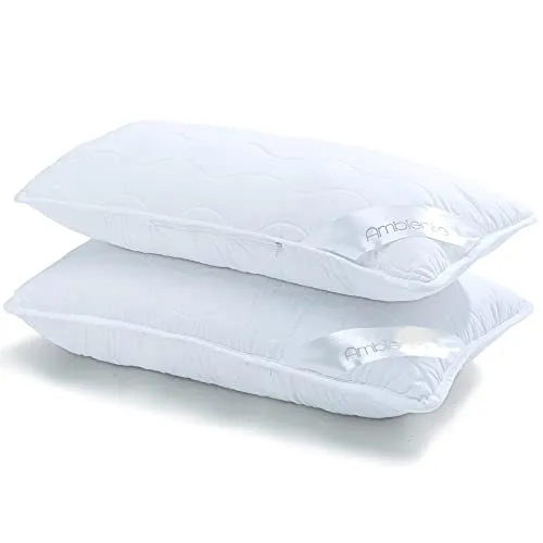 aqua-textil Ambiente 2er Set Kopfkissen 40 x 90 cm Mikrofaser Kissen Nackenkissen atmungsaktiv Reißverschluss Kochfest