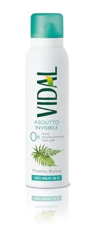 Vidal Deodorant Spray Asciutto Invisibile, 150 ml, Muschio Weiß