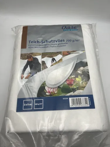 Oase Teich-Schutzvlies 200 g/qm 2 x 5 Meter - Teichvlies, schützt Ihren Teich effektiv vor Unkraut und Wurzelwuchs, ideal für langlebige Teichgestaltung.