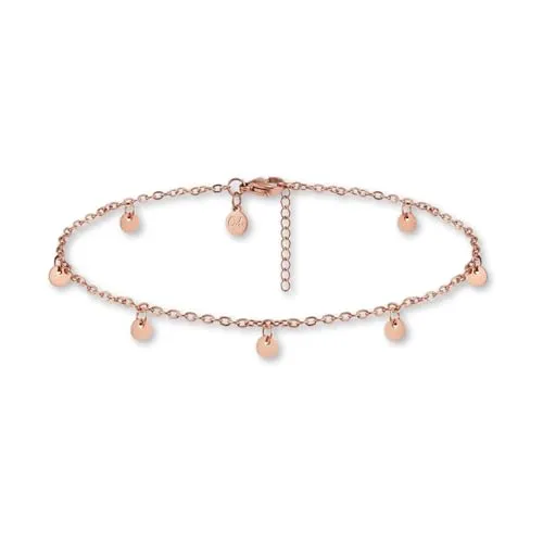 GD GOOD.designs Fußkettchen für Damen in Rosé - Elegantes Fußkettchen aus 18K vergoldetem Edelstahl, wasserfest und individuell verstellbar (22-27cm) – perfekt für stilbewusste Frauen.