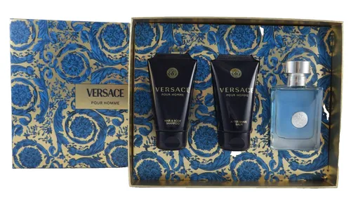 Versace Pour Homme EDT Geschenkset 50 ml - Herrendüfte - Exquisites Geschenkset mit erfrischendem Duft, inklusive After Shave Balm und Duschgel für ein komplettes Pflegeerlebnis.