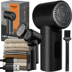 KRUMAD Fusselrasierer elektrisch mit LED Display – 6-Klingen Fusselentferner mit 3 Geschwindigkeiten & 1200 mAh Akku – Wiederaufladbarer Pillin...