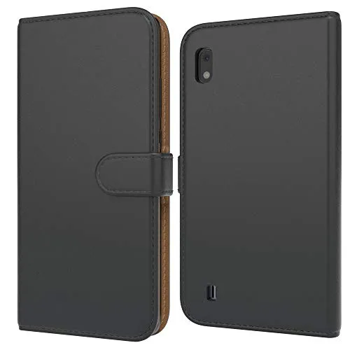 EAZY CASE Tasche kompatibel mit Samsung Galaxy A10 Schutzhülle mit Standfunktion Klapphülle im Bookstyle, Handytasche Handyhülle Flip Cover mit Magnetverschluss und Kartenfach, Kunstleder, Schwarz