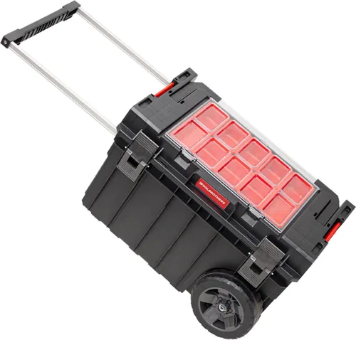 Toolbrothers RHINO XXL Trolley ECO Handling+ - Werkzeugkoffer mit 44 l Volumen, IP66 Schutz, robusten Laufrädern auf Metallachse und praktischem Doppelteleskopgriff für einfachen Transport.