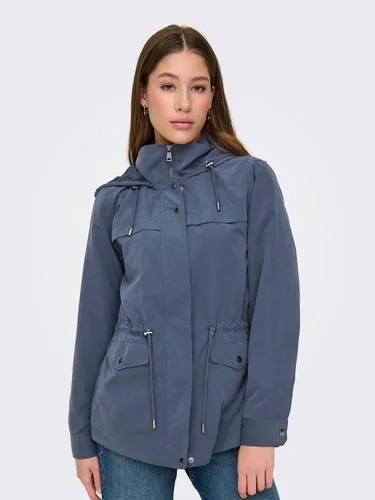 ONLY Parka ONLNEWSTARLINE SPRING JACKET CC OTW - Stylish und Praktisch in Ombre Blue - Hochwertiger Parka für modebewusste Frauen, mit praktischem verdecktem Reißverschluss und zahlreichen Taschen. Perfekt für den Alltag und ideal für die Übergangszeit.