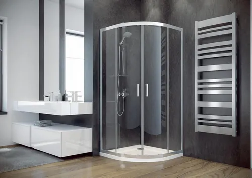 Exclusive Duschkabine Viertelkreis Eckdusche aus Glas - Elegante Eckdusche mit 80 cm Breite und 185 cm Höhe. Das moderne Design sorgt für stilvolle Akzente in Ihrem Bad und ermöglicht eine platzsparende Installation.