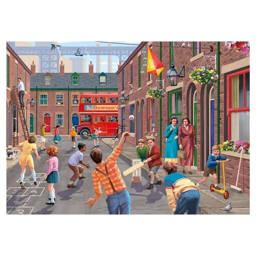 Jumbo Spiele Puzzle Falcon Victor McLindon - Spielen auf der Straße 2x500 Teile - Hochwertiges 2x500 Teile Puzzle von Falcon. Jedes Teil ist einzigartig und sorgt für ein nahtloses Puzzle-Erlebnis. Ideal für kreative Stunden mit der Familie. Erlebe die Leidenschaft für Design und Qualität!