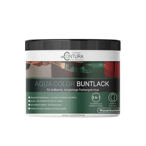 Buntlack Lackfarbe 250ml Lack Außen Innen Holz 2in1 Metall Farbe Holzlack Möbellack (RAL 6002 Laubgrün)