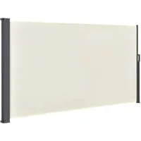 Juskys Seitenmarkise Dubai - Ausziehbarer Sonnen- & Sichtschutz - Seitenarm-Markisen für Balkon, Garten und Terrasse, wasserabweisend und ausziehbar bis 3 m, modernes Design in Beige.