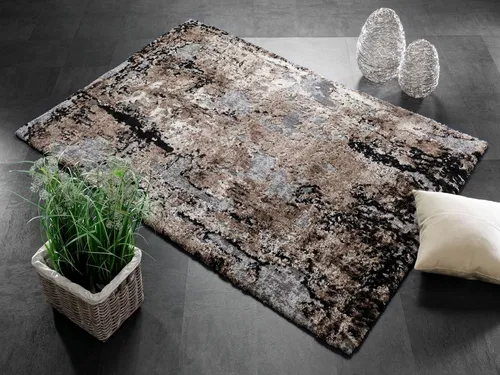 OCI Webteppich JUWEL 120x170 cm - Teppich in trendiger 3D Hochtief-Optik, aus hochwertigem Materialmix, langlebig und pflegeleicht für ein nostalgisches Ambiente.