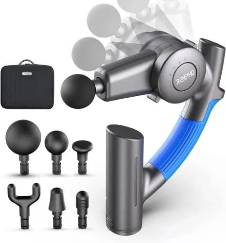 Renpho R4 Pro Muskel Massierengerät Gun mit Einstellbar Arm und 6 Massieren Kopf