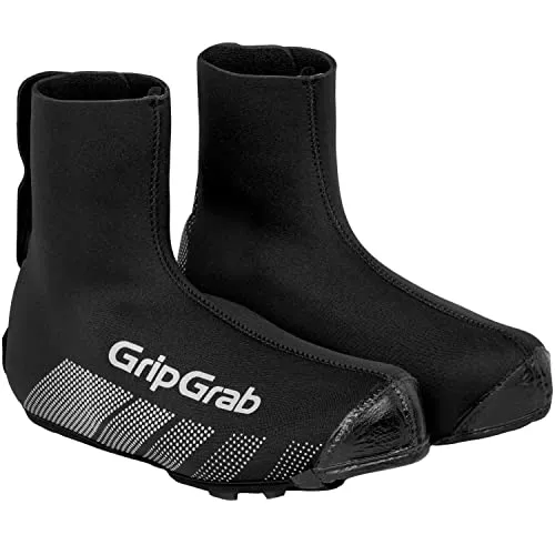 GripGrab RIDE Winter Überschuhe - Schwarz - Größe L - Fahrradschuhe mit optimalem Kälteschutz, wasserdicht und atmungsaktiv für komfortable Fahrten bei winterlichen Bedingungen.