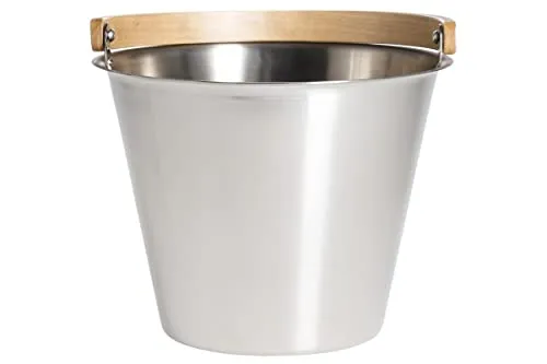 Rento Saunakübel Edelstahl mit Birkenhenkel - Sauna-Zubehör: Hochwertiger Saunakübel aus Edelstahl mit einem stabilen Henkel aus Birke, ideal für ein authentisches Saunaerlebnis.