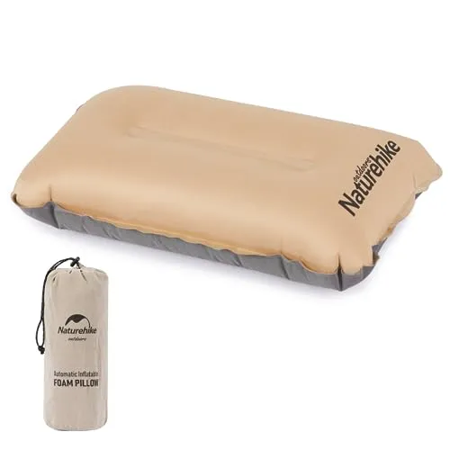 Naturehike Campingkissen|Reisekissen|Strandkissen|Lendenkissen Selbstaufblasendes Kissen Camping zubehör Leicht und tragbar Geeignet für Camping, Strand, Reisen, Wohnmobil, Büro Khaki