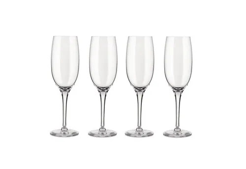 Alessi SG119/9S4 Mami XL Set mit 4 Sektgläsern - Sektkelche aus Kristallglas, perfekt für besondere Anlässe, entworfen von Stefano Giovannoni zur Verbesserung der Weinaromen.