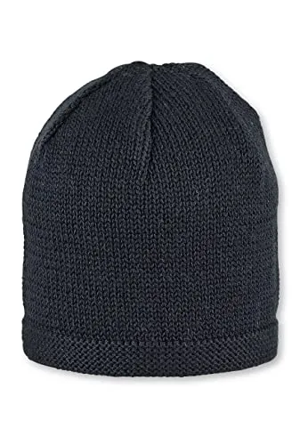 Sterntaler OCS Strickmütze - Klassische Babymütze aus Baumwollgarn (Bio) - Unisex Übergangsmütze ab Geburt - Basic Kopfbedeckung - Beanie Mütze einfarbig - Größe 45, Farbe marine