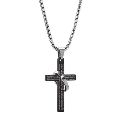 Herrenkette mit Anhänger Kreuz Männerkette Halskette Silber Edelstahl Herren