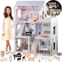 Jokomisiada Puppenhaus aus Holz im Boho-Stil mit LED