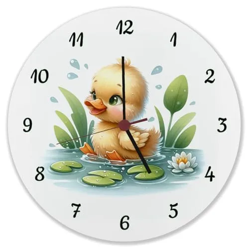 speecheese Planschente Ente Wanduhr niedliche Wanduhr mit süßer Ente die im Wasser schwimmt