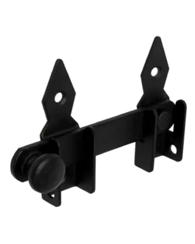 Gedotec Gartentorfalle schwarz Tor-Verschluss Länge 120 mm | Stahl Tür-Riegel zum Schrauben Gartentor Verriegelung antik | 1 Stück - Torfalle Überwurf Metall mit Gegenstück