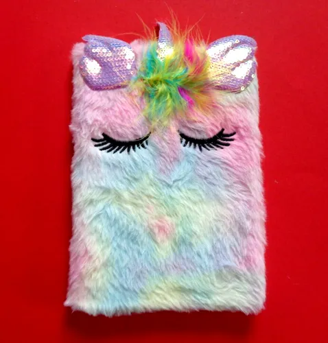 Notizbuch Cuties PEGASUS A5 Liniert  Flauschiges Dekor-Cover