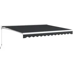 Outsunny Gelenkarmmarkise 395x300 cm - Grau - Außenanbau mit stabiler Aluminiumkonstruktion und einfacher Montage, schützt zuverlässig vor Sonne und Nieselregen.