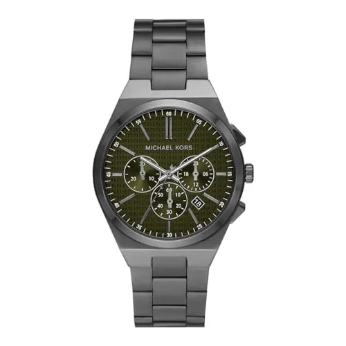 Michael Kors MK9118 Herren Armbanduhr - Armbanduhren für Damen, elegante Edelstahl-Armbanduhr mit rundem, schwarzem Gehäuse und kratzfestem Mineralglas für zeitlosen Stil.