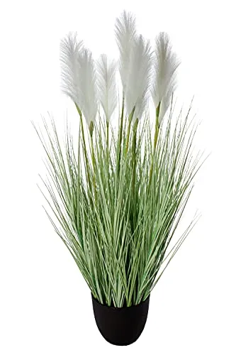 Arnusa Großes künstliches Pampasgras 120 cm - Künstliche Pflanzen: Hochwertiges Pampasgras mit 9 Rispen, fertig eingetopft und ideal für stilvolle Dekoration in jedem Raum.