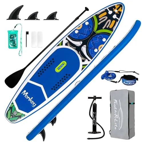 FunWater Stand Up Paddling Board 320 cm & 350 cm – SUP für 2 Personen/Familien, mit komplettem Zubehör, Doppellagiges PVC, anfängerfreundlich,Aufblasbares Paddle Board für Erwachsene & Einsteiger