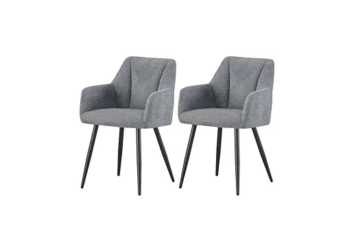 Mid.you Stuhl-Set Grau – 2er Set mit Oeko-Tex® Standard 100 - Praktisches 2er Set Esszimmerstühle in Grau, aus hochwertigem Textil. Mit kompakten Maßen von 55x82x62 cm und geprüfter Qualität für stilvolles und nachhaltiges Wohnen.
