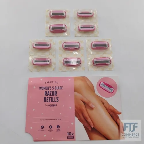 5-Klingen-Rasierer für Damen in Rosa + 10 Nachfüllpackungen