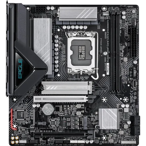 GIGABYTE B860M EAGLE Mainboard - Micro-ATX für Intel LGA1851 - Mainboard im Micro-ATX Format mit Intel B860 Chipsatz, Dual DDR5-5600 Unterstützung und innovativer RGB-Beleuchtung für ein modernes Gaming-Erlebnis.
