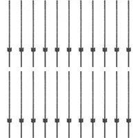 vidaXL Zaunpfosten Grau, 22 Stück - Robuste Metall-Zaunpfosten für Outdoor-Bereich, ideal für Gärten und Terrassen. Minimalistisches Design sorgt für elegante Grenzen und einfache Montage.