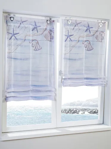 Rollo Raffrollo, heine, transparent, Ösen mit Fensterhaken