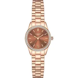 Glanzstücke München Armband-Uhr roségold 10130026 - Elegante Damenuhr in roségold mit braunem sunray-Zifferblatt und klaren Strichindizes. Das robuste Edelstahlarmband ist kürzbar und sorgt für perfekten Tragekomfort. Ideal für jeden Anlass, verleiht sie deinem Look einen Hauch von Glamour.