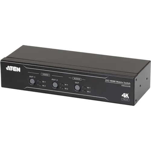 ATEN VM0202HB - Video/Audio-Schalter - Audio-Adapter, vielseitig einsetzbar als Desktop- oder Rackmontage, ideal für flexible Audio- und Video-Setups.
