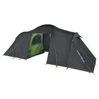 High Peak Como Kuppelzelt - 4-Personen, 450x230cm, dunkelgrau grün, mit Stehhöhe und Moskitonetz für optimalen Komfort beim Camping