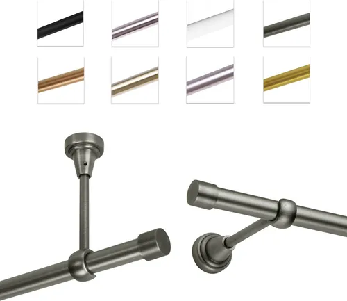 MDEKOR Gardinenstange 120 cm einläufig - Einzelfensterstangen, hochwertig aus Metall, flexibel kürzbar für individuelle Längen und ideal für verschiedene Vorhangtypen – perfekt für jeden Wohnraum!