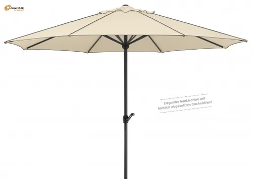 Schneider Alu/Stahl Kurbelschirm Adria 350cm Stock 48mm PES natur