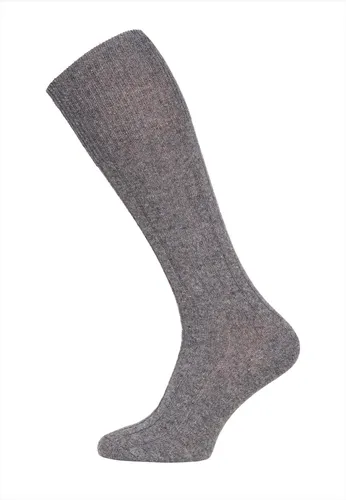 HomeOfSocks Kniestrümpfe Luxuriöse (Merinowolle und Kaschmir) anthrazitgrau - 1 Paar, Größe: 35-38
