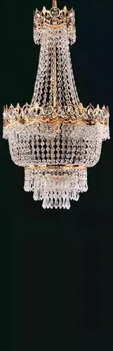 Kronleuchter Deckenleuchter Gold mit Kristall-Design - Deckenlampen & Kronleuchter, beeindruckender Art déco Stil mit funkelnden Kristallen, ideal für elegante Wohnräume