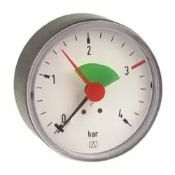 Afriso Manometer 0-4 bar, waagerecht 63914 - Thermostate mit 63mm Gehäusedurchmesser und 3/8