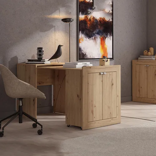 Keylon Schreibtisch Braun Eiche Knoten 72x47x79h cm mit Stauraum