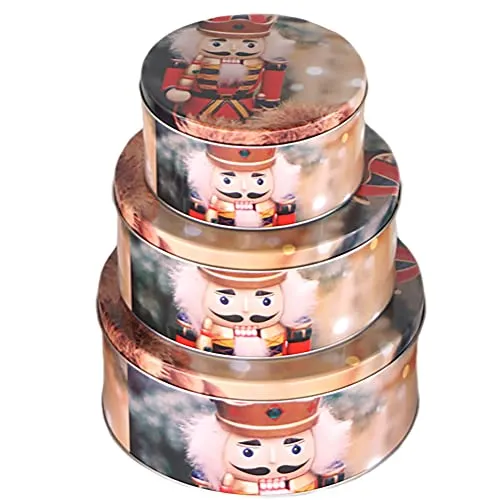 Annastore 3-tlg. Set Gebäckdosen aus Metall für Weihnachten von Annastore