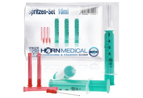 Horn Medical Einwegspritze Horn Medical Spritzen-Sets mit stumpfen Kanülen -Größe wählbar-, (Einwegartikel, einzeln steril verpackt), präzises Dosieren ohne Verletzungsgefahr