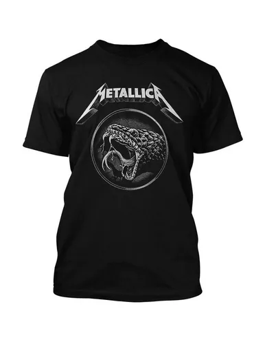 Metallica T-Shirt Black Album Poster Schwarz L - Stylisches Metallica T-Shirt aus 100% Baumwolle, ideal für Rockfans. Mit auffälligem Print des Black Albums, perfekt für den Alltag und für Konzerte.
