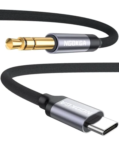 NGOKGA USB C auf Aux Adapterkabel Typ C auf 3,5 mm für iPhone 15 Zoll Auto, Klinke Audio Kopfhörer Stereo Kabel Auto kompatibel mit Galaxy S24 S23 S22 S21, Pixel 8 7 6 5