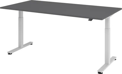 bümö elektrisch höhenverstellbarer Schreibtisch Graphit 200x100 cm - Ergonomischer Büroschreibtisch - Kinderschreibtische mit elektrisch höhenverstellbarem Design, ideal für ergonomisches Arbeiten und perfekt für alle Körpergrößen geeignet.