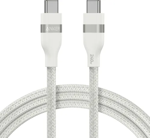 Anker Nano USB C auf USB C Kabel 240W 1,8m - USB Kabel für blitzschnelles Laden: Lade dein iPhone 15 Pro in nur 26 Minuten auf 50% Akku. Hält 35.000 Biegungen stand und ist aus 100% recyceltem Plastik für umweltfreundliches Laden.