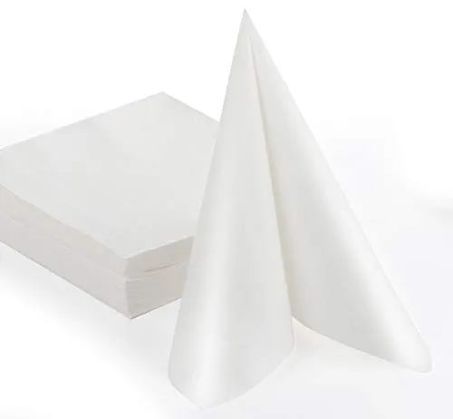 Adorfine 60 Stück Servietten 40x40 cm Hochwertige Einwegservietten, 100% Zellstoff Papierservietten weiß，Dekorative Tissueservietten perfekt für Hochzeit Party Geburtstag Taufe andere Feste